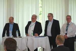 Answered the numerous questions at the panel discussion (from left): Andreas Holzner, Markus Quicken, André Truszkowski-Jonas and Wolfgang Böhme