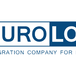 EuroLog logo with text: EuroLog. The Integration Company for Logistics in blue and white colors.