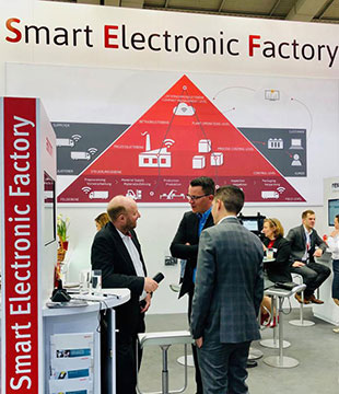 SupplyOn stellte gemeinsam mit seinen Partnern Bosch Rexroth, IoTOS und Limtronik auf dem Stand der Smart Electronic Factory Initiative aus