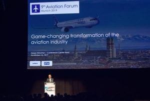 Prof. Dr. Johannes Walther welcomed all participants the Aviation Forum (photo courtesy of IPM AG)