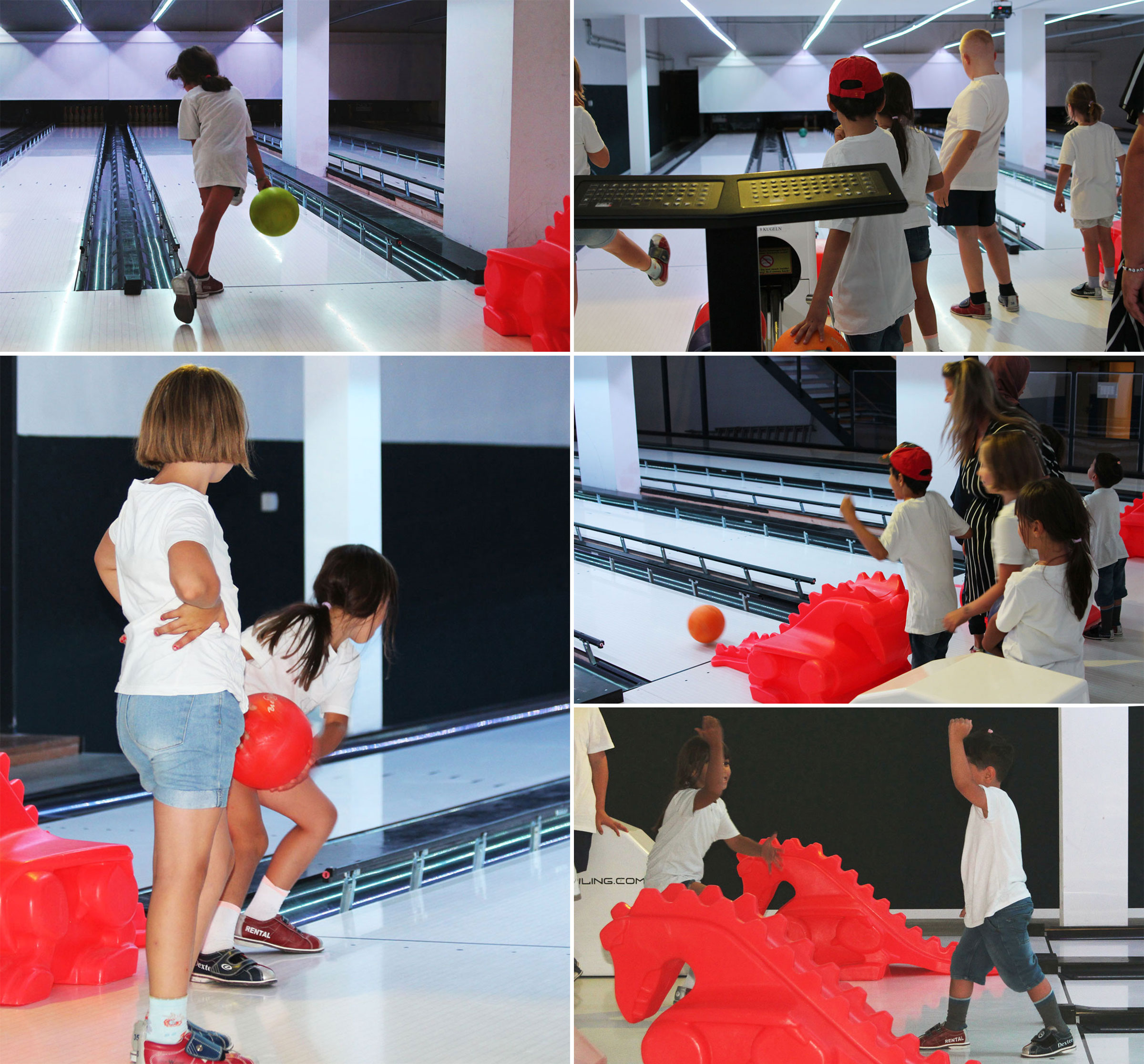 The kids bowling