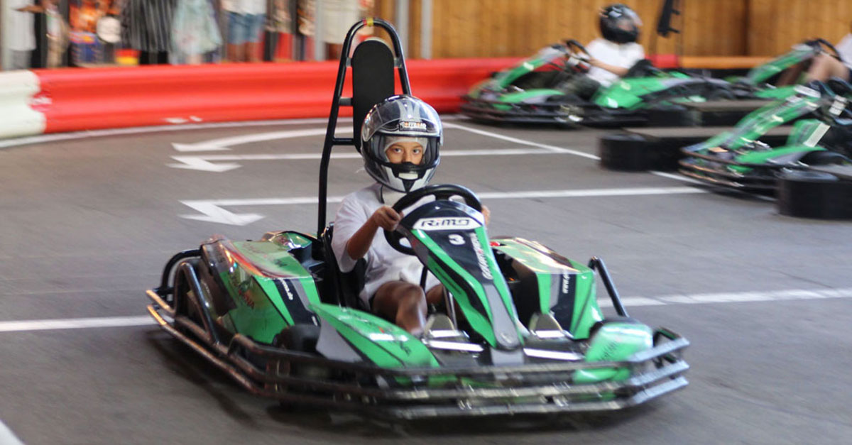 The kids from the children's home in Feldkirchen at the GoKart Arena