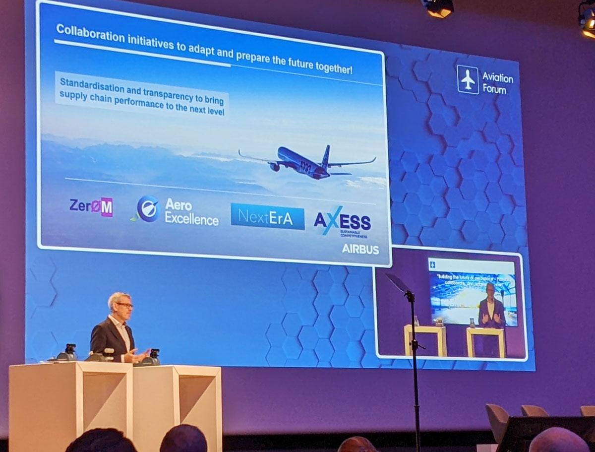 [speaker] Jürgen Westermeier, CPO at Airbus, presented four key initatives