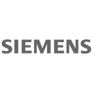 The image shows the Siemens logo in gray, with the word Siemens in bold, capitalized, sans-serif letters on a transparent background, enhancing its visibility.