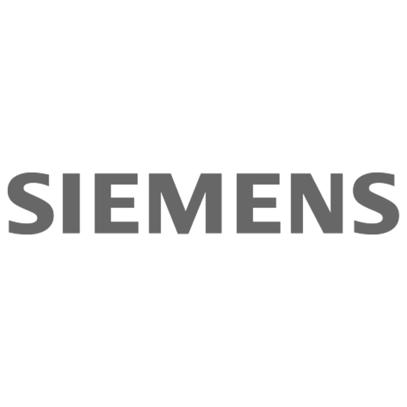The image shows the Siemens logo in gray, with the word Siemens in bold, capitalized, sans-serif letters on a transparent background, enhancing its visibility.