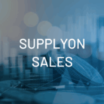 Stacked coins with a bar graph overlay and the text SUPPLYON SALES centered on the image.