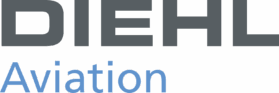 DIEHL Aviation logo with DIEHL in large gray letters above Aviation in smaller light blue letters on a white background.