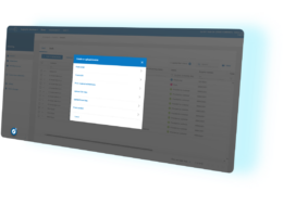 A computer screen displays an invoice creation menu with options such as From email, From XML, and Upload files within a business management software interface.