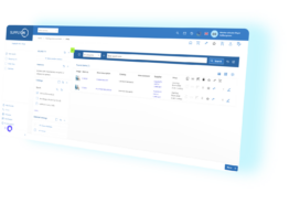 A screenshot of a web-based inventory management dashboard showing a list of products with columns for name, manufacturer, price, and various action icons.